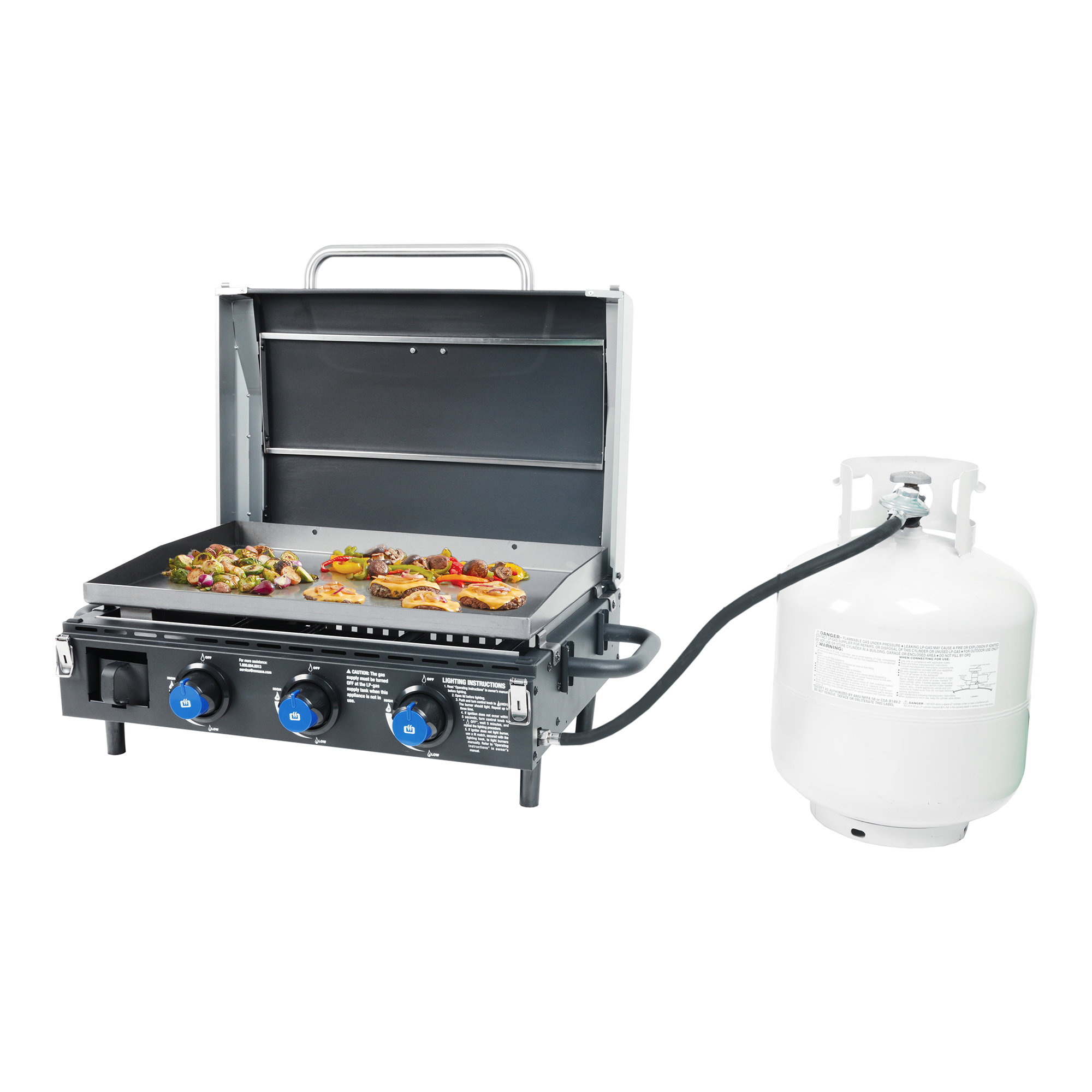 Razor 34.5" 3Burner Portable Tabletop Griddle for Backyard Cooking and